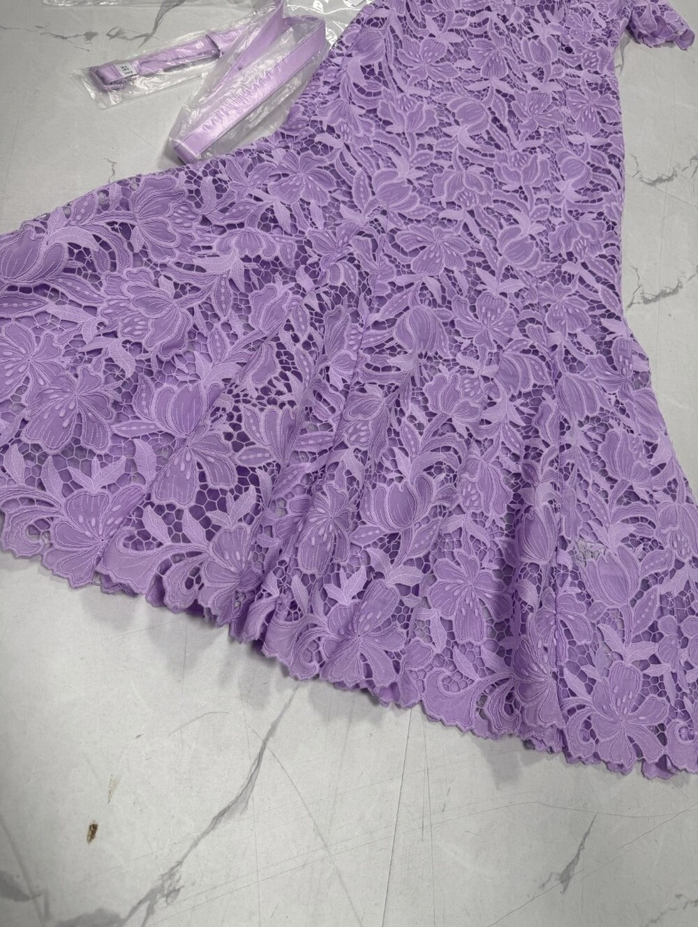 Self Portrait Lilac Lace Midi Dress - Picture 9 of 16